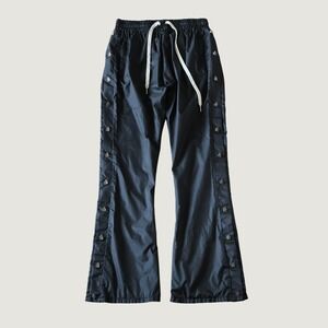 Hellstar Flare Track‎ Pants Black Flame Hardware Streetwear Medium Snap Button
